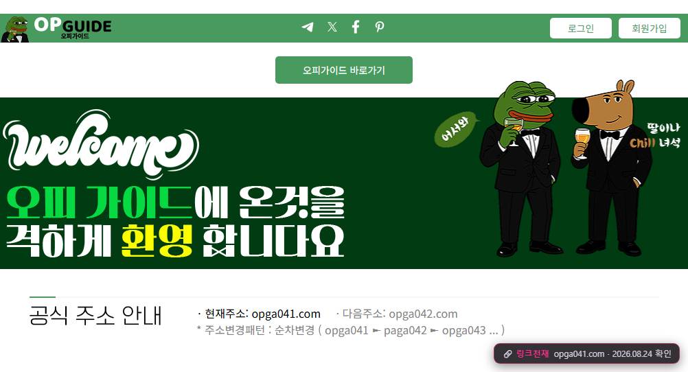 오피가이드(opga041.com) 접속 화면